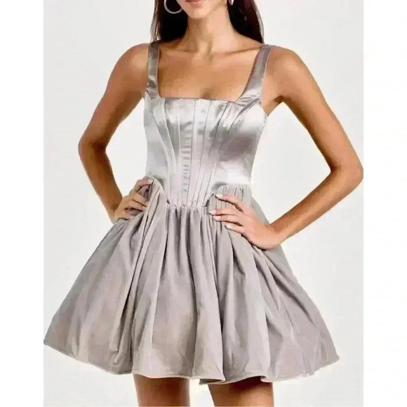 New STAUD Landscape Dress Silver New w/Tags Retails $450 - Picture 12 of 13